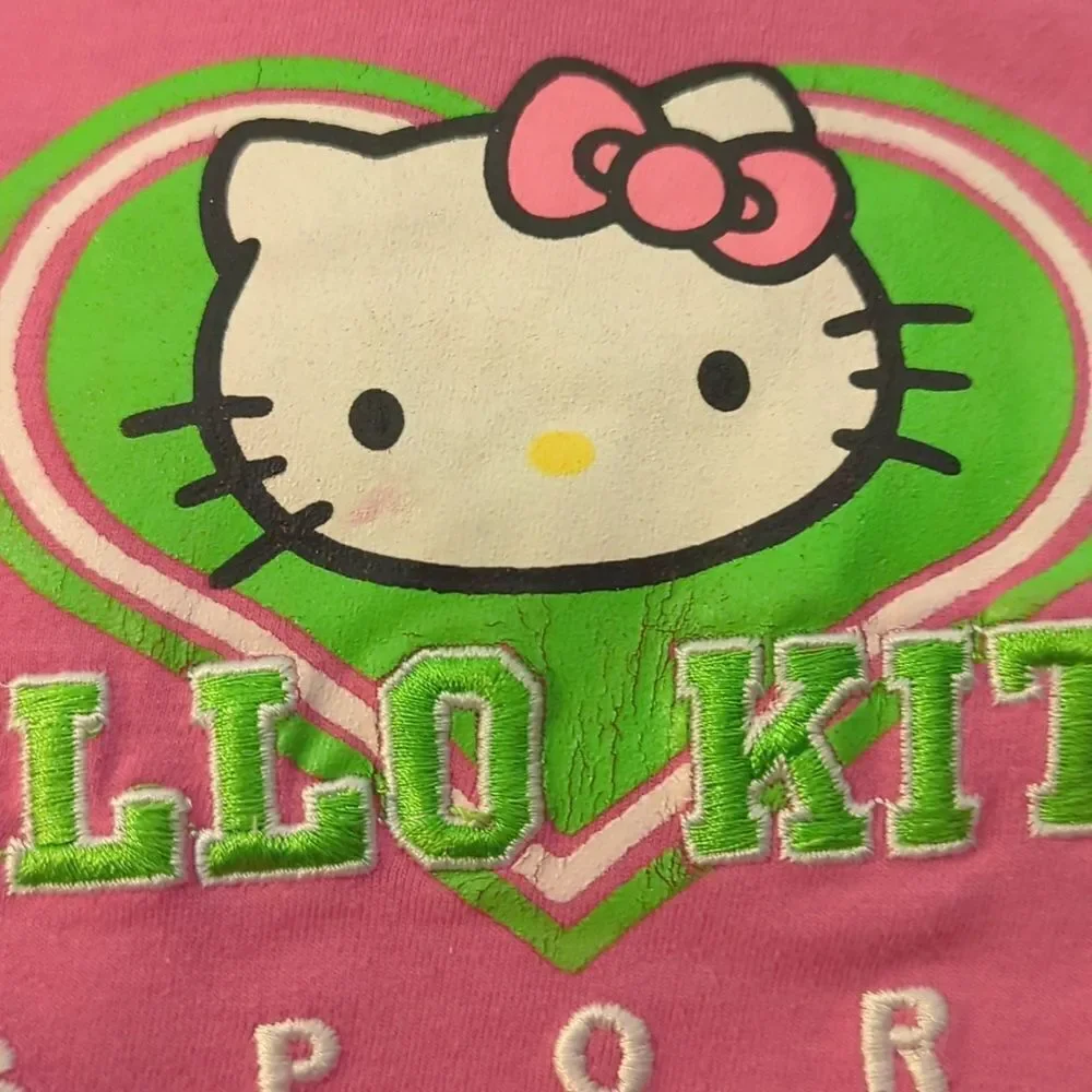 Sanrio Hello‎ Kitty girls vintage Y2K pink embroidered shirt size 5 kawaii
